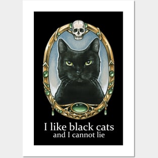 I Like Black Cats And I Cannot Lie - White Lettering Version Posters and Art